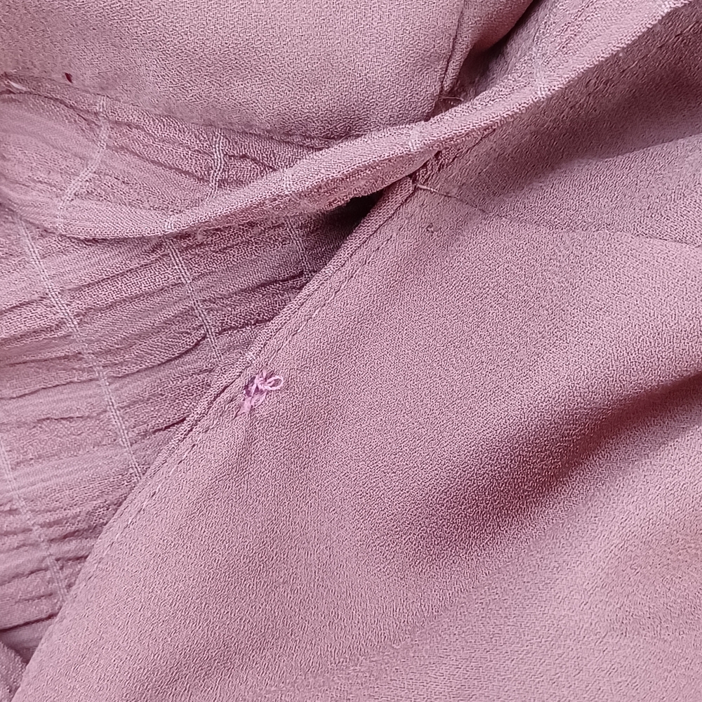 Ted Baker Angeia Midi Dress Size 3 US 8 Puff Sleeve Seersucker Feminine Defect - Picture 12 of 15